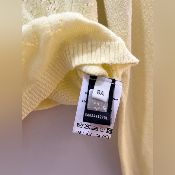 Fendi Junior Girls Yellow Cotton Cardigan Fendi Motif Made in Italy Size 8A - Picture 8 of 11